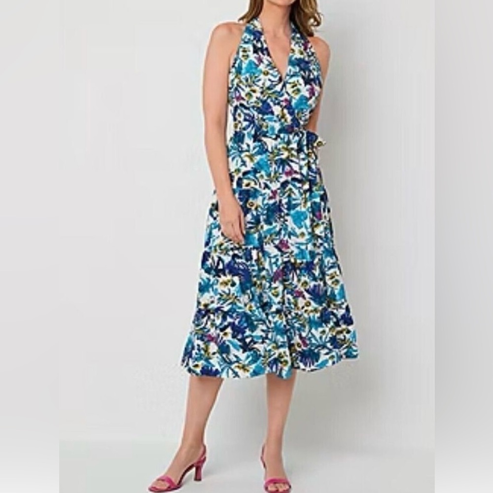 NEW Danny & Nicole Tropical Blue and Green Kids Dress